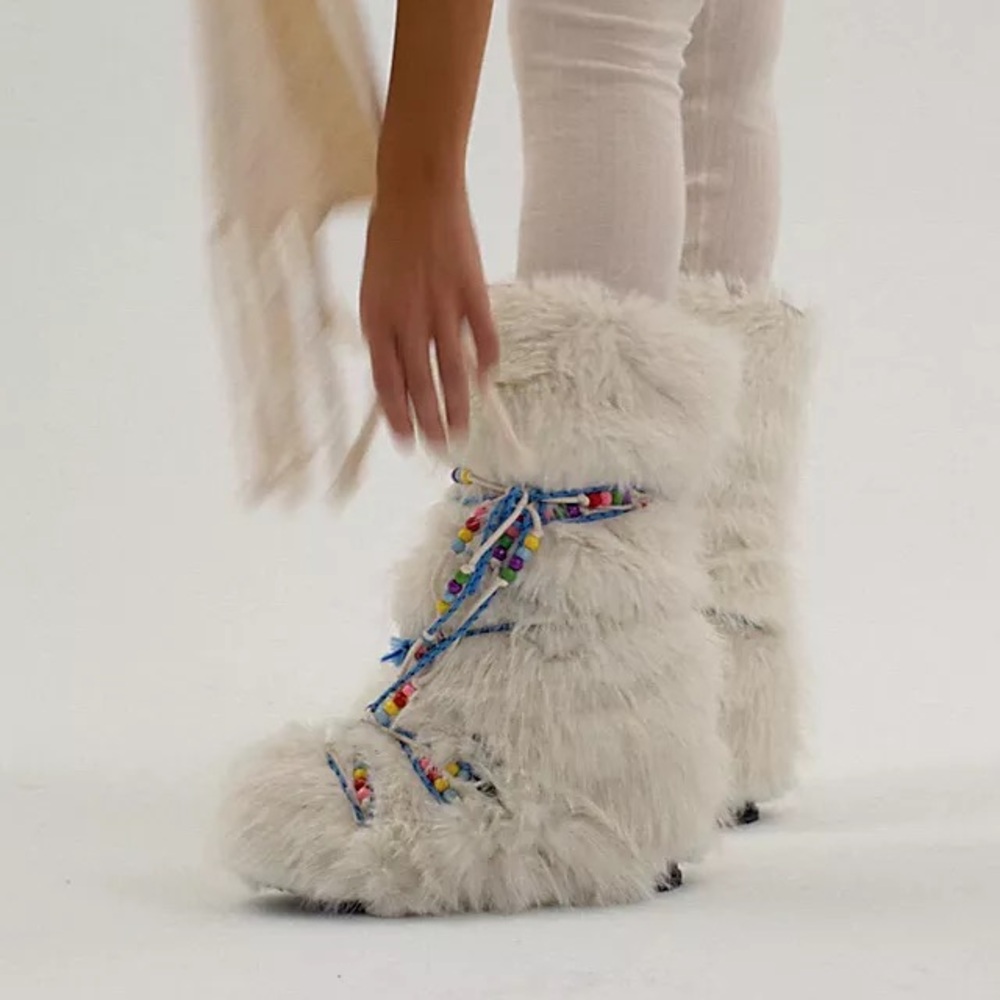Apres All Day Beaded Boots - Free People Fur Boots - Picture 3 of 12